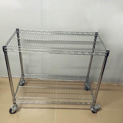 China Hot Selling Adjustable 3 Tier Metal Rolling Cart Storage Cart Rolling Kitchen Cart Utility For Sale for sale