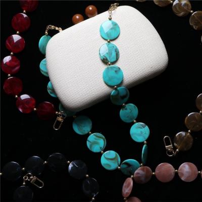 China Bag Chain Fashion Large Flat Round Simple Acrylic Beads Handles For Bags for sale