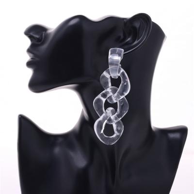 China 2020 fashion transparent acrylic pendant long chain earrings women for sale