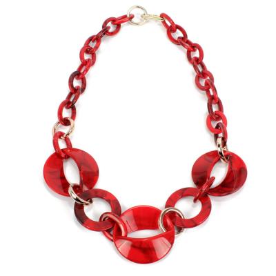 China Wholesale thick bag chain source women choker necklace acrylic resin link chain necklace for sale