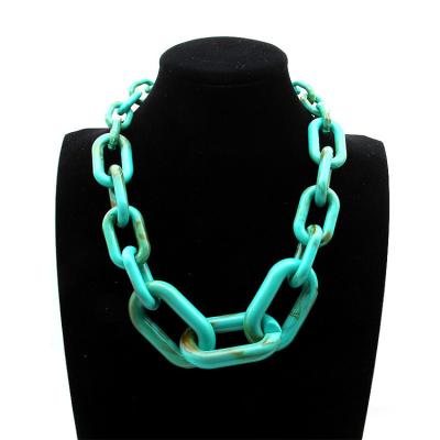 China Fashion punk heavy chunky acrylic turquois chain necklace for fashion woman for sale