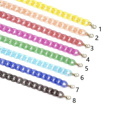 China Wholesale Fashion Acrylic Custom Design Chunky Matte Finishing Masking Holder Acrylic Translucent Neck Chain for sale