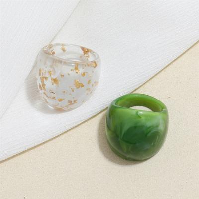 China Star Plastic Acrylic Colorful Resin Fashion Ring Chunky Rings for sale