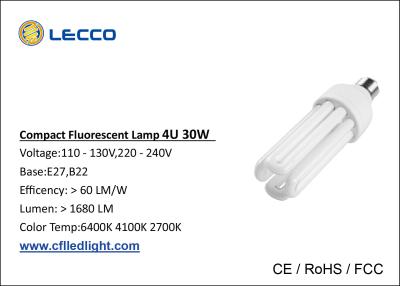 China de Compacte Fluorescente Lampen E27, de Gloeilampen Vernikkelde AL van 4 Speldcfl Basis van 30W T4 Te koop