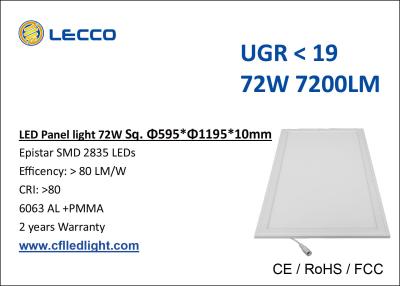 China SMD 2835 Rectangle Led Panel Light 600 x 1200 For Kitchen / Office 7200 LM for sale