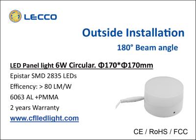 China luzes do diodo emissor de luz do tela plano do poder 6W, SMD 2835 Recessed tempo conduzido da vida da luz de painel 30000H à venda