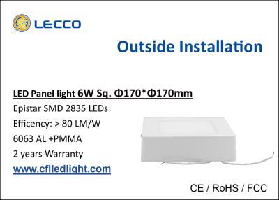 China SMD ajustan la luz del panel llevada 6W, el panel llevado 120 x 33m m de la luz de techo 80 LM/W en venta