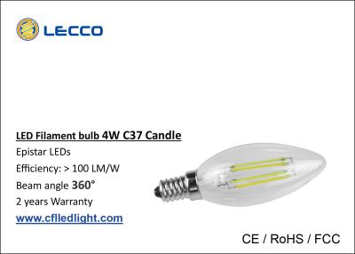 China 4W E14 Filament LED Bulb  6000K , Led Candle Light Bulbs For Pendant Lamps for sale