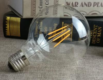 China High Lumen G95 Filament LED Bulb No Flicker 4W E27 Clear Glass Cover for sale