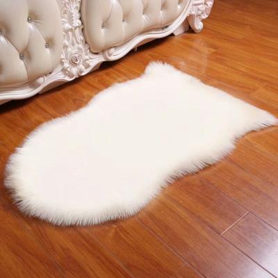 China Washable Floor Mats For Living Room Solid Color Faux Fur Blanket Fluffy Rugs For Living Room Rugs for sale