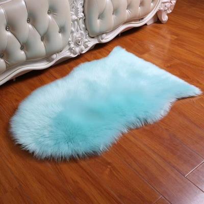 China Non-slip Carpet Dyed Color Plush Shape Faux Fur Rug Animal Shaggy Fluffy Blanket Fluffy Blanket For Living Room Faux Fur Carpet for sale