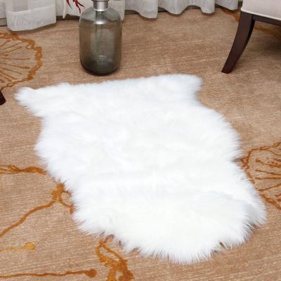 China Super Soft Washable Rugs And Blankets Sheepskin Fur White Floor Mat Living Room Carpet Underlay Baby Area Rug Faux Carpet for sale