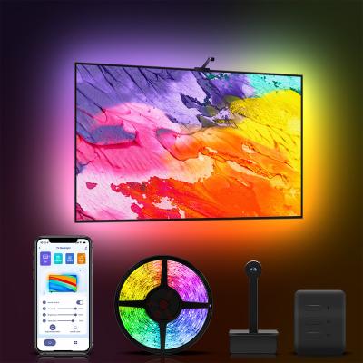 China LED Color Can Be Changed With Camera Nanxin Wifi Rgbic Led TV Backlight With Camera Smart Ambient Light Sync With TV Immersion Led Strip 12V 45-65 Inch for sale