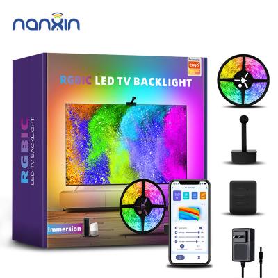 China LED Color Can Be Changed With Camera Nanxin 2022 New Dip Led TV Smart Bar Backlight Wifi TV Led Backlights With Camera Rgbic Ambient Led Strip Light 12V 45- 65 for sale