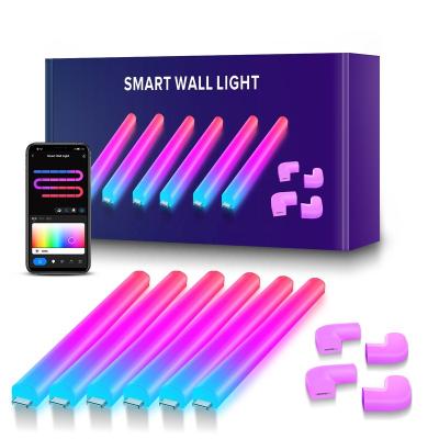 China Shape Your Light Music Sync Home Decor LED RGBIC Smart Wall Light for TV Bedroom Decoration Light Bars Works with Alexa and Google Assistant for sale