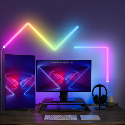 China Modern 6 Sections+4 Corners Alexa Google RGBIC Smart Light Segmented Control Music Sync Home Decor Smart Led Bars Slide Wall Light for sale