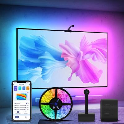 China Residential Immersion RGBIC TV Backlight For Ambient TV Lighting Work With APP Voice Controlled LED TV Backlight Camera for sale