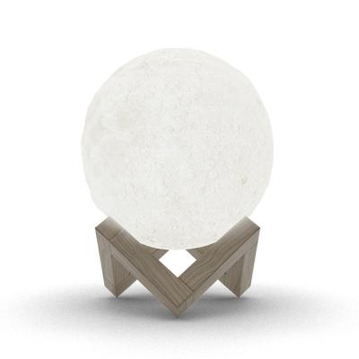 China Moon Lamp 3D Remote Control Lamp With Wooden Stand Remote Control And USB Voice Control for sale