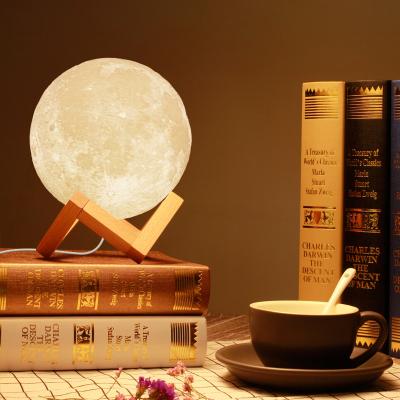 China Remote Control Children's Night Light 3D LED Star Moon Light With Wooden Frame Mobile Phone Control USB Connector for sale