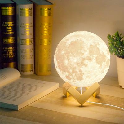 China Modern Smart APP Control Dimming Color Changing Small Moon Lamp 3D Speaker Wireless Moon Light for sale