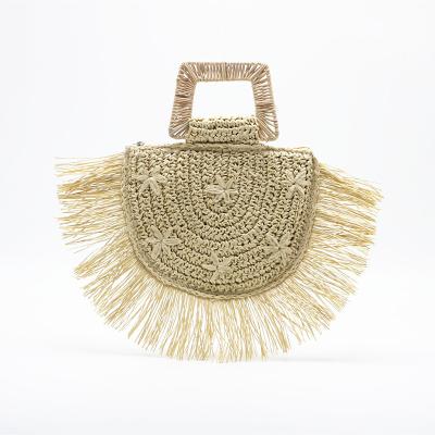 China Large Capacity Fashion Tassel Hot Bohemian Raffia Tote Designer Women Woven Straw Bags Shoulder Bag Summer Beach Luxury Wicker Handbag for sale