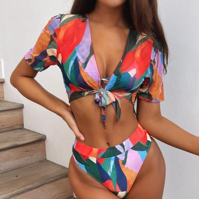 China Hot Selling Breathable Swimsuit Ladies Printed Bikini Swimwear Three-Piece Set Swimwear New Split Swimwear Swimwear Bikini Women Swimsuits for sale