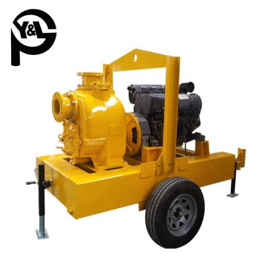 China Dirty Sewage Mobile Waste Water Pump / Diesel Engine Driven Self Priming Sludge Pump for sale