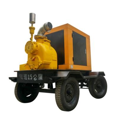 China mobile family homes sewage pump machine/self priming diesel motorized mud pump for sale