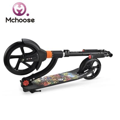 China PU wheel folding 230mm aluminum adult kick pu wheels big scooter for sale