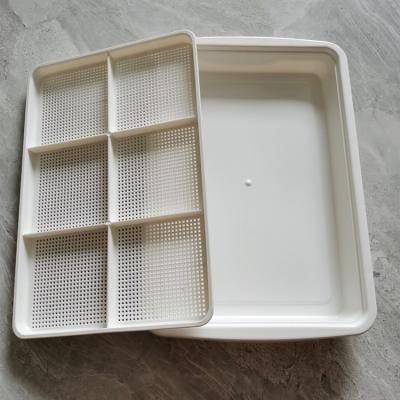 China Shanghai Herbary Plastic Hot Sale White Micro Green Trays For Seeding Microgreens for sale