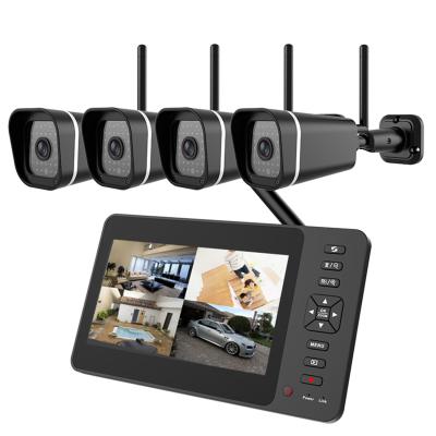 China Waterproof Wireless FM Radio 4CH HD 720P IP Camera CCTV Security Surveillance Kit for sale