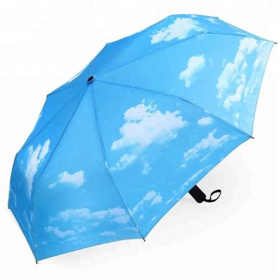 China Auto Close DDP Open And Auto Free Shipping Umbrella With Sky Printing for sale