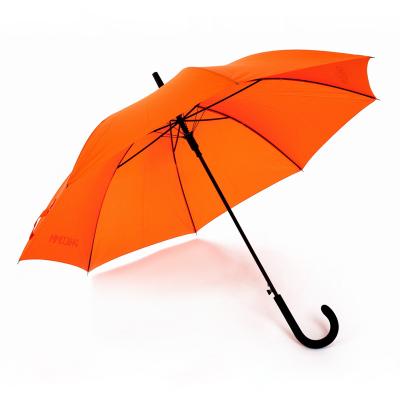 China 23 Inch Automatic Open Straight Umbrella With J Shaft And Handle Wood Umbrella Umbrella for sale