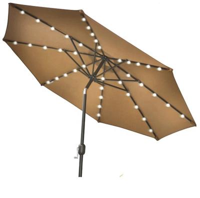 China 2.7m Manual Open Aluminum Patio Umbrella With Led Light For Garden Umbrella And Wedding Umbrella for sale