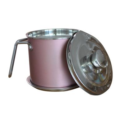 China Wholesale Stainless Steel Oil Filter Pot Strainer Pot Kitchen Oil Strainers Stainless Steel Pot Lard for sale