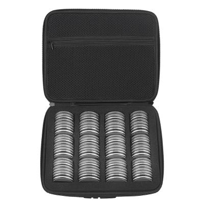 China Portable EVA Dustproof Shockproof Waterproof 56 Piece 30mm Commemorative Coins Capsule Holder Collector Carrying Case for sale