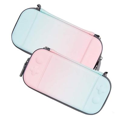 China Lightweight Shockproof Waterproof Travel Bag Cute Pink Blue Macaron Gradient Carrying Case Bag With Stand For Nintendo Switch for sale