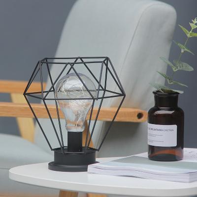 China Modern Diamond/Ball/Square/Basket/Bulb Shape Lampshade USB Shape/Modern Battery Operated Table Lamp LED Light For Home Decor for sale