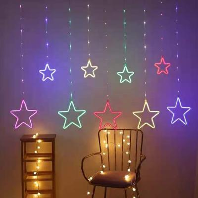 China Decorative Christmas Curtain Light / Star Holiday Outdoor Waterproof Light Garden Decor Christmas Curtain Light for sale