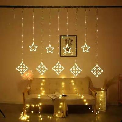 China Christmas/Holiday Customs Lead Holiday Curtain Warm White Light for Ramadan Star Decoration Light for sale