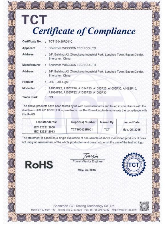 ROHS - Shenzhen Wiscoon Tech Co., Ltd