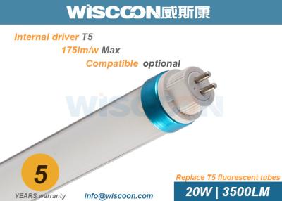 China High Efficiency T5 4 Foot Led Tube Light 20 W With 50-60Hz Frequency for sale