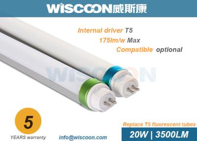 China 1200mm T5 Replacement Led Tubes 20W 3500lm With Milky Cover CE ROHS Listed for sale