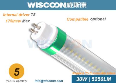 China Energy Saving 30w Led Tube 5250lm , T5 Led Tube Replacement Rotating Cap End for sale