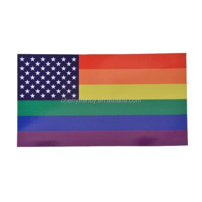 China Windshield Stickers Rainbow American Flag Rectangle Car Decal Bumper Sticker for sale