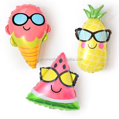 China Toy Fruit Balloons Sunglasses Watermelon Pineapple Foil Balloons Birthday Party Decoration Gift for sale