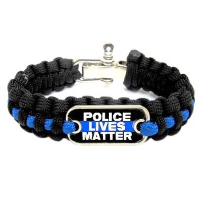 China CLASSIC Blue Lives Matter Thin Blue Line Paracord Bracelet With Charm for sale