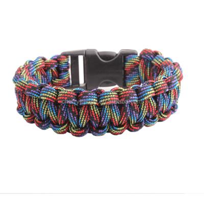 China FASHIONABLE Paracord Bracelet 550 Paracord Bracelet Rainbow Camouflage Outdoor Camping Survival Bracelet for sale