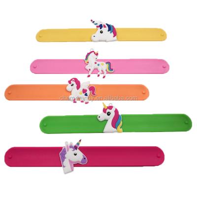 China TRENDY Unicorn Party PVC Slap Bracelet Slap Bracelet For Kids for sale