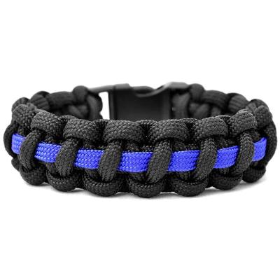 China TRENDY Blue Line Paracord Survival Thin Bracelet for sale